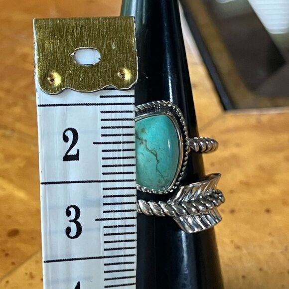 Royston Turquoise Sterling Silver Arrow Ring Size 6 - Picture 6 of 8